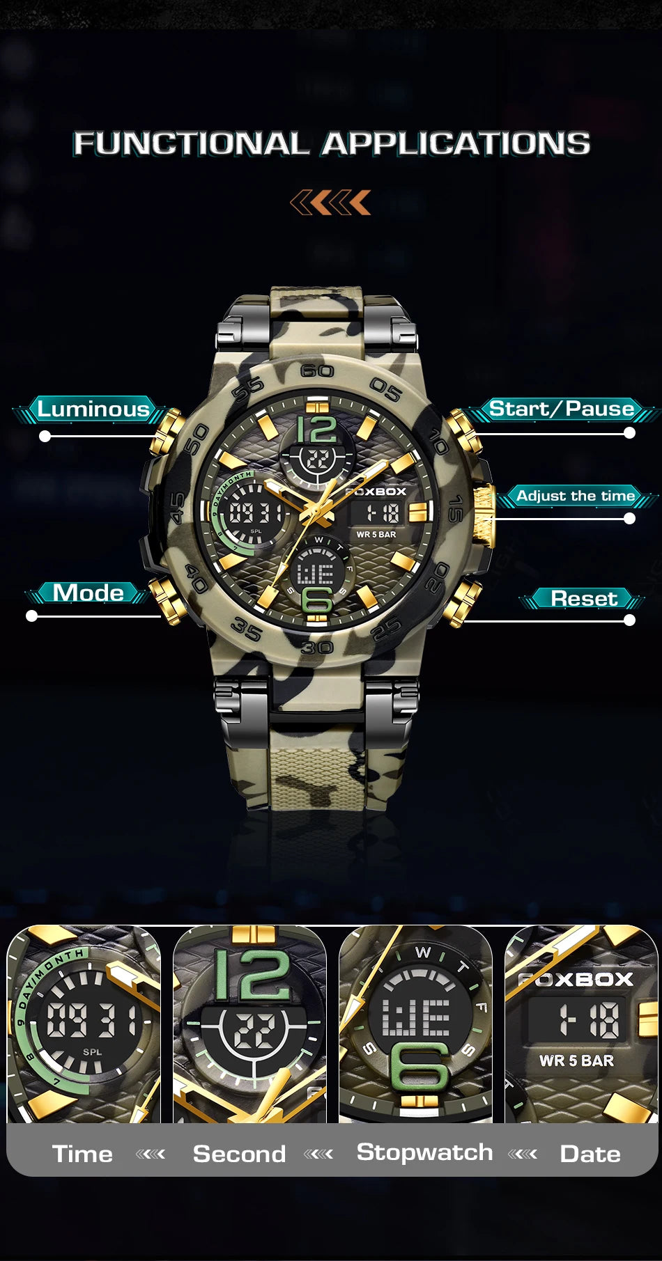 Sports Digital Military Watch