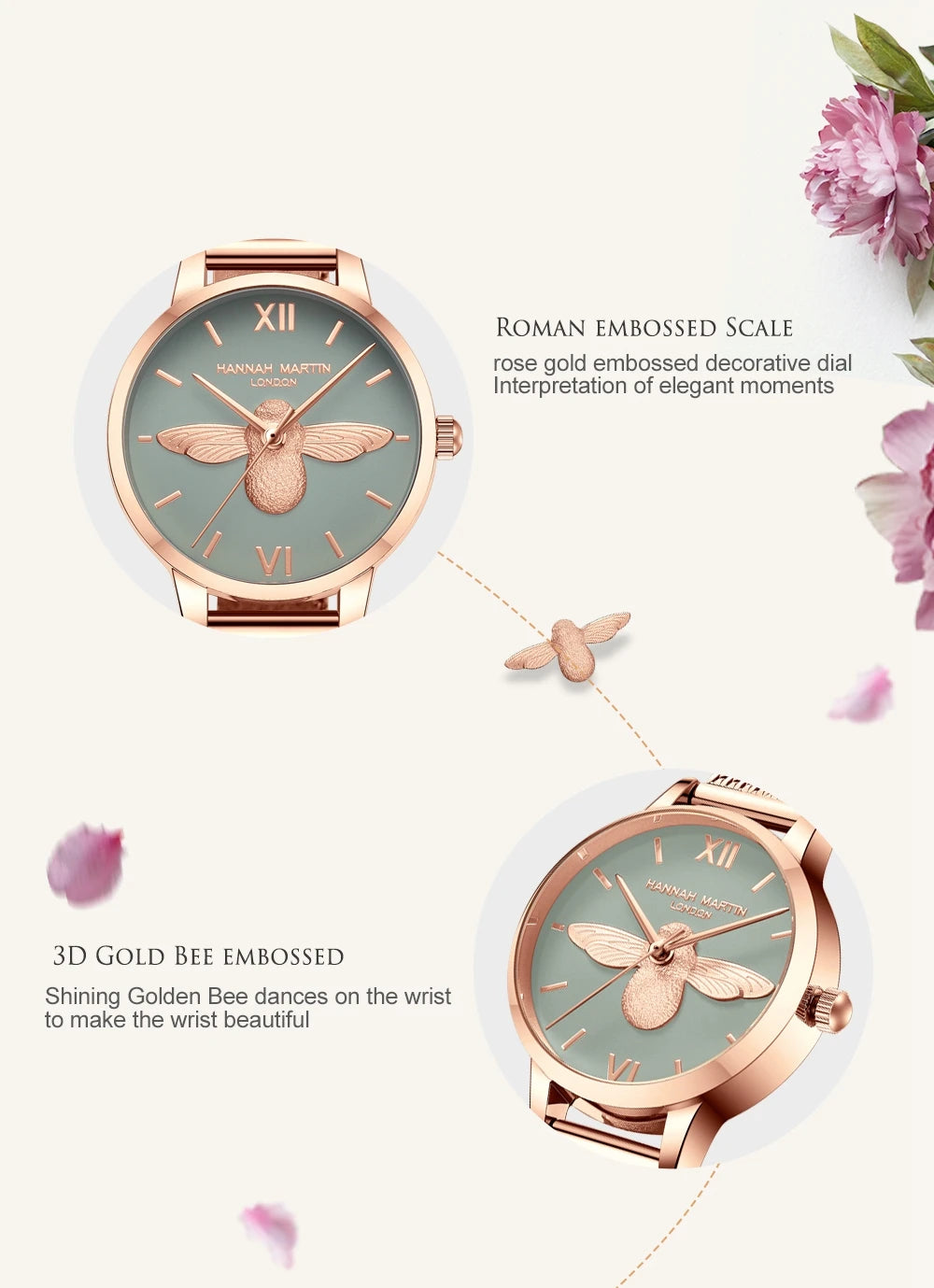 Golden Bee Watch by Hannah Martin London