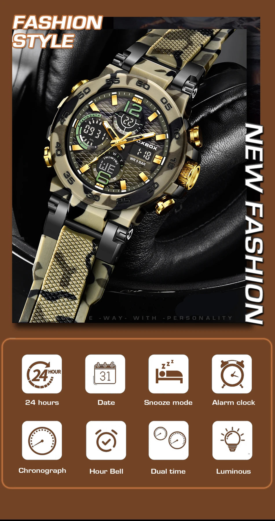 Sports Digital Military Watch